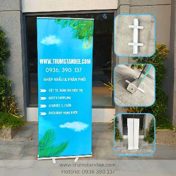 Standee cuốn nhựa kích thước 0.6x1.6m