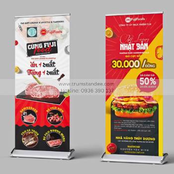 Standee cuốn nhựa đế to một mặt - Cuốn nhựa hào hoa