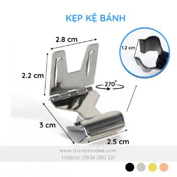 Kẹp wobler inox mini, kẹp kệ bánh