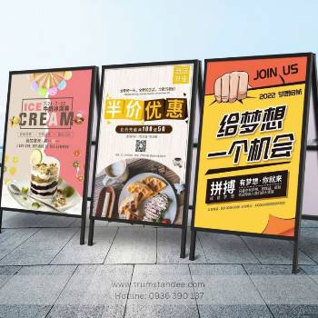 Standee chữ A treo tranh 2 mặt