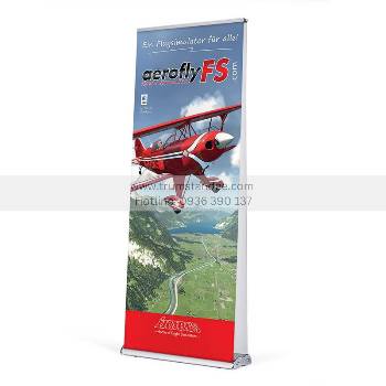 Standee cuốn nhựa đế to hai mặt kích thước 0.8x2.0m